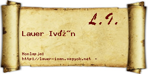Lauer Iván névjegykártya