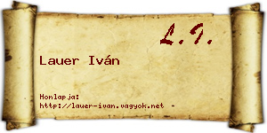 Lauer Iván névjegykártya